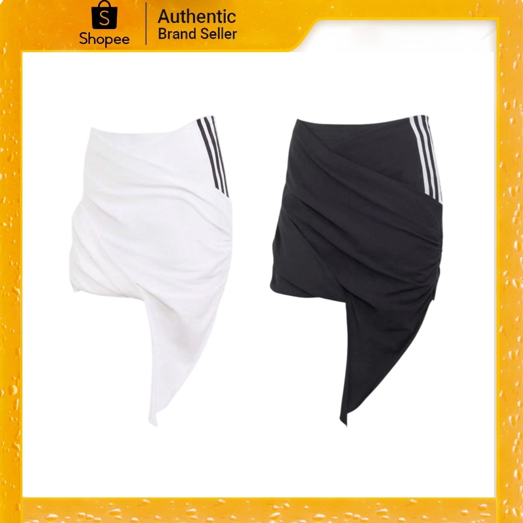 【ของแท้ 100%】Adidas Originals Draped Mini Skirt กระโปรงสั้นผ้าพันลำลองสไตล์แฟชั่น