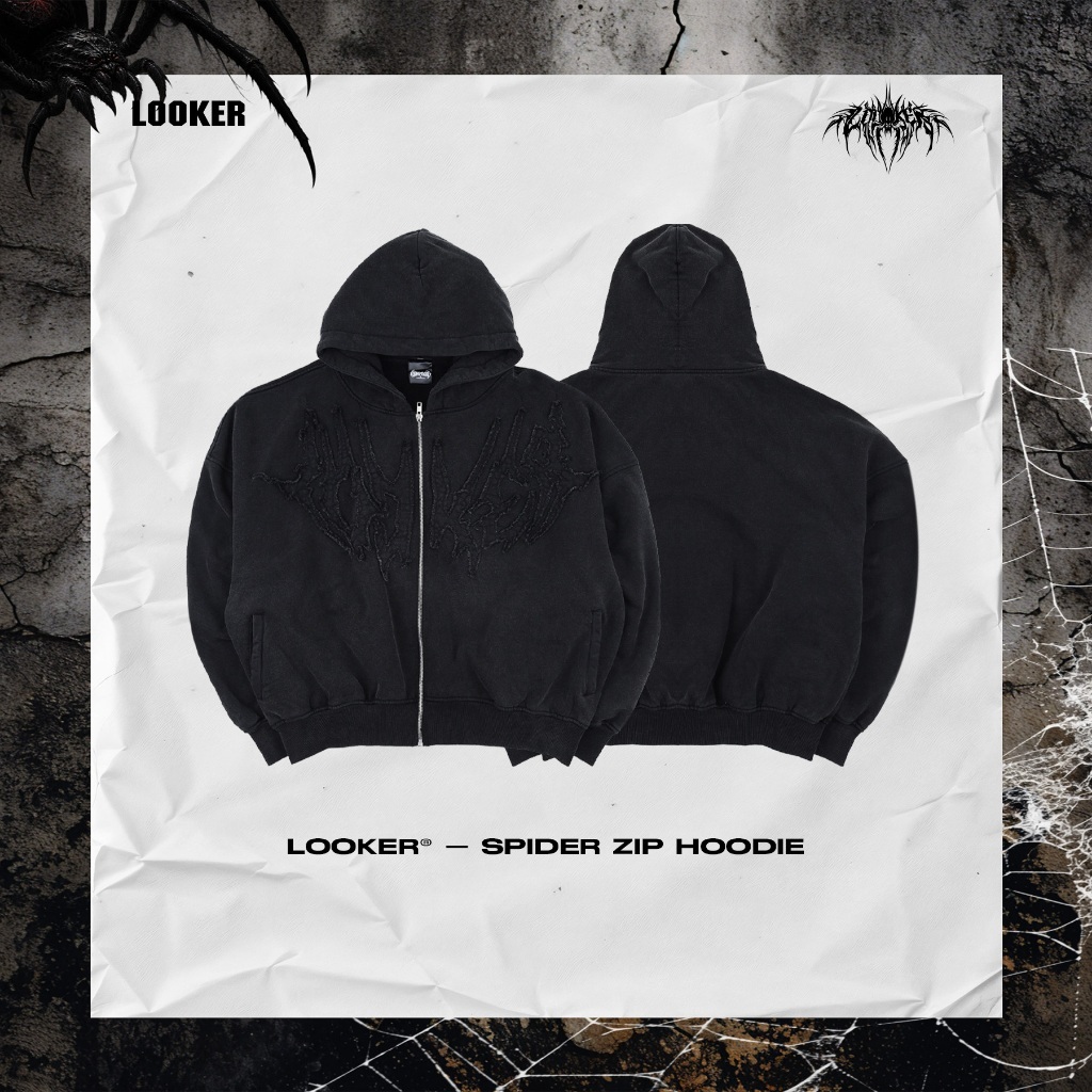 LOOKER® — SPIDER ZIP HOODIE (ฮู้ดดี้ซิป)