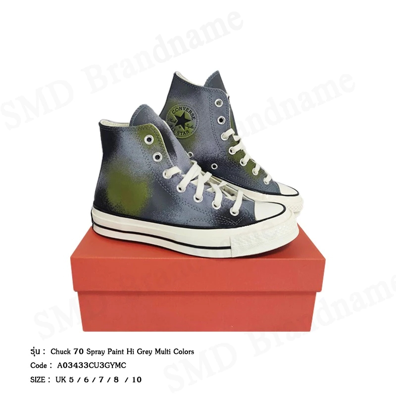 Converse รองเท้าผ้าใบ รุ่น Chuck 70 Spray Paint Hi Grey Multicolors Code: A03433CU3GYMC