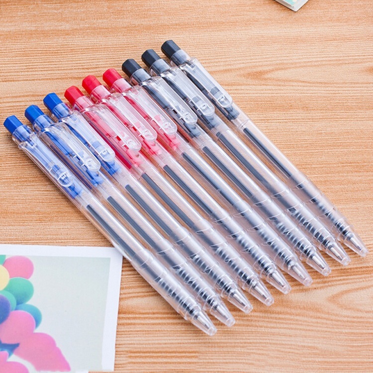 พร้อมส่งในไทย ปากกาหมึกเจล 0.5มม. มี3สี ปากกาหัวเข็ม ปากกาเจล เขียนลื่นติดทน <รุ่นปลอกขุ่น>