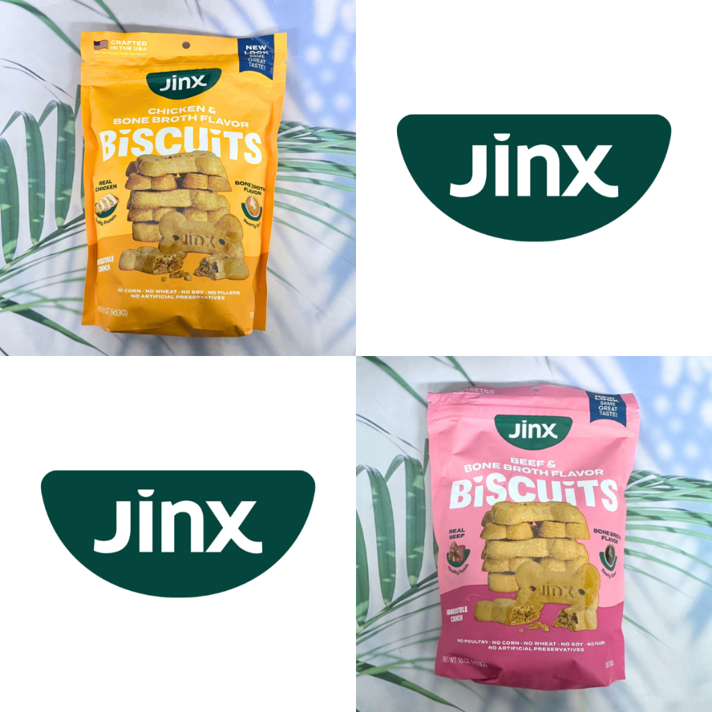 (Jinx®) Oven Baked Chicken Bone Broth Biscuit Treats 453g ขนมบิสกิต สำหรับสุนัข รสซุปกระดูกไก่