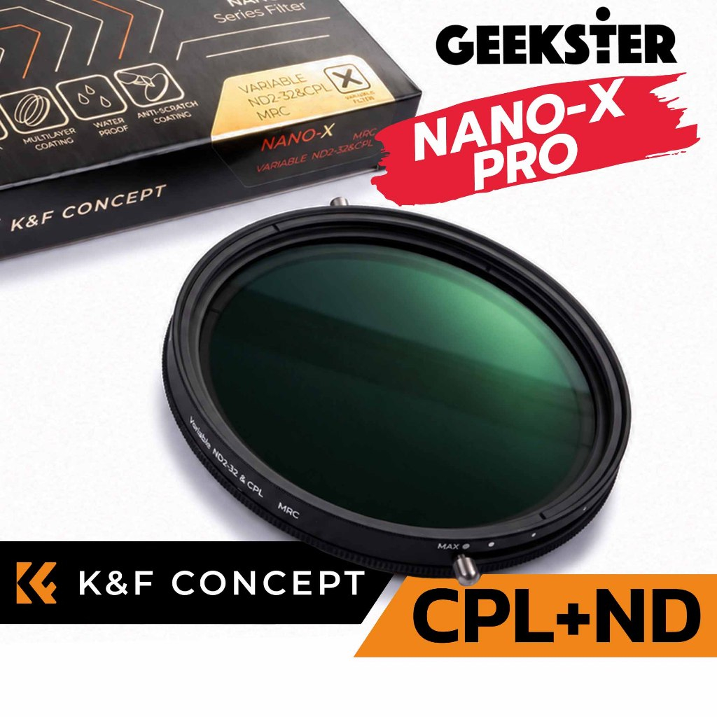 🇹🇭 CPL + ND 2in1 ฟิลเตอร์ K&F Fader ปรับได้ 1-5 Stop ND2-ND32 Filter KF 52 55 58 62 67 72 77 82 mm