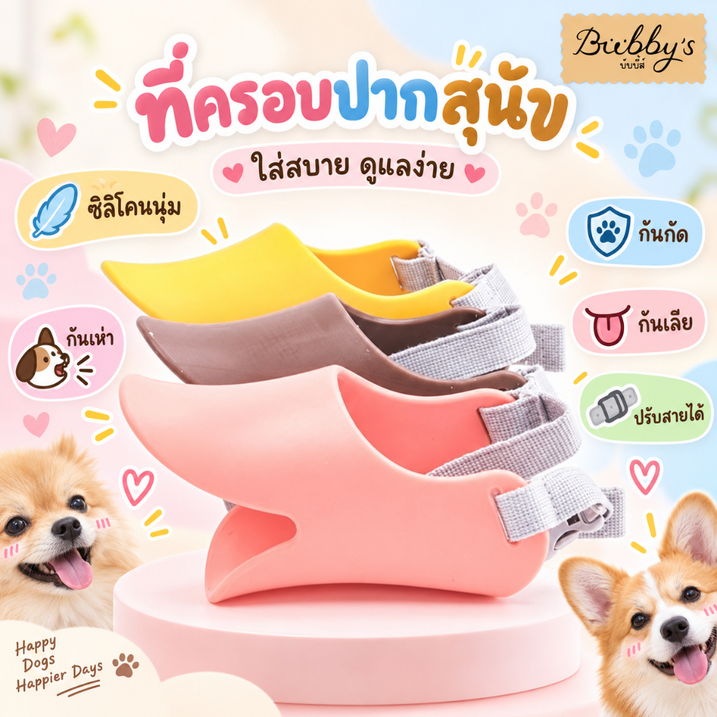 MG-059 Bubby's ที่ครอบปากสุนัข ทรงปากเป็ด (ซิลิโคนคุณภาพสูง) บับบี้ Bubby By Magic pet