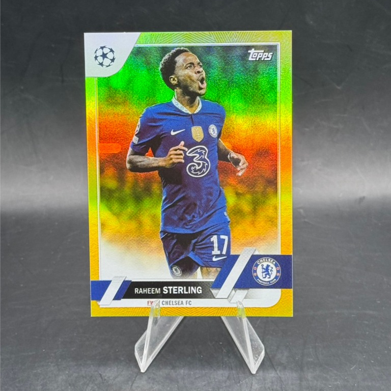 Raheem Sterling - 2022-23 Topps UEFA Club Competitions - #113 Yellow Foil Parallel /299 - Chelsea FC