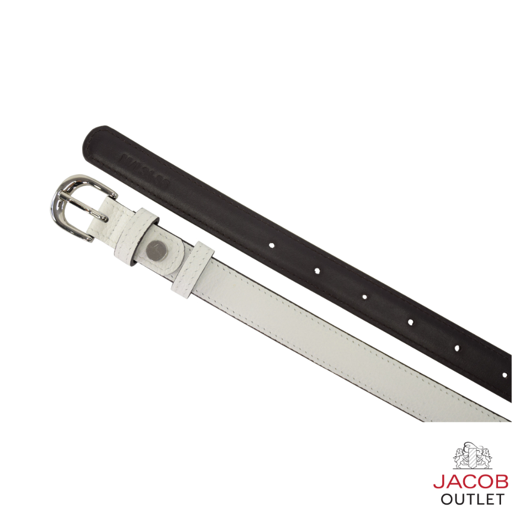 JACOB حزام جلد كلاسيكي بإبزيم فضي W52252 — صورة 4