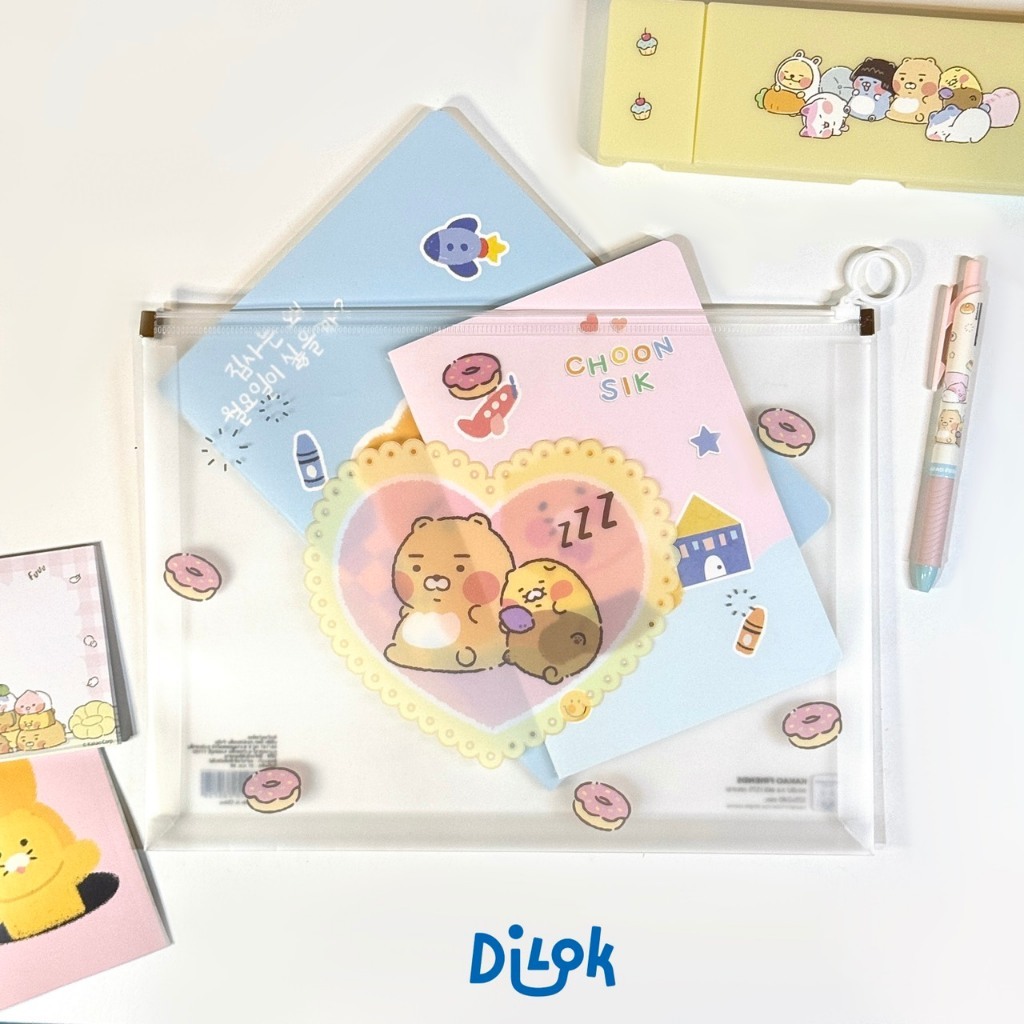 KAKAO FRIENDS ظرف A4 بسحاب PVC شفاف — صورة 3