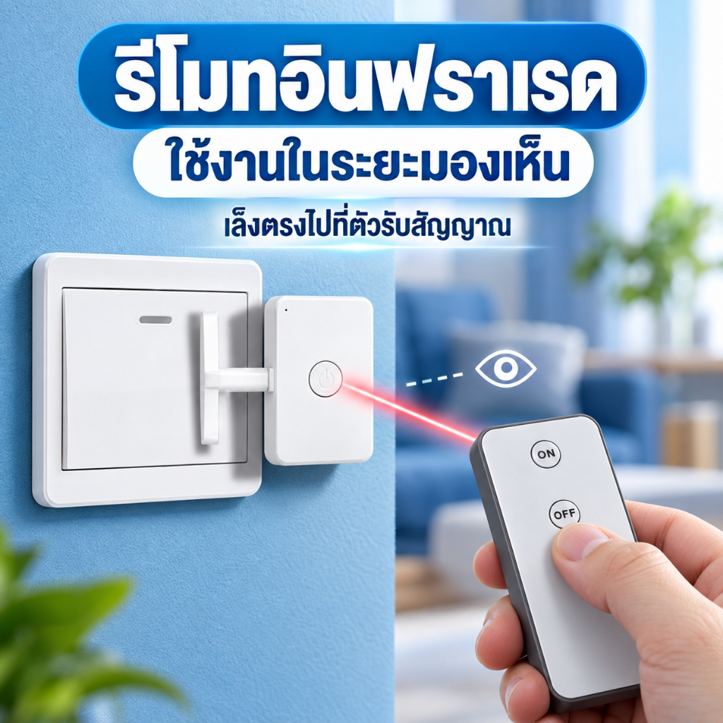 Haven Craft ปุ่มสวิตช์รีโมทควบคุมไฟ ติดตั้งง่ายด้วยกาวในตัว ไม่ต้องเจาะรู ติดตั้งเร็ว ส่งสินค้าจากไทย ควบคุมเปิดปิดไฟร