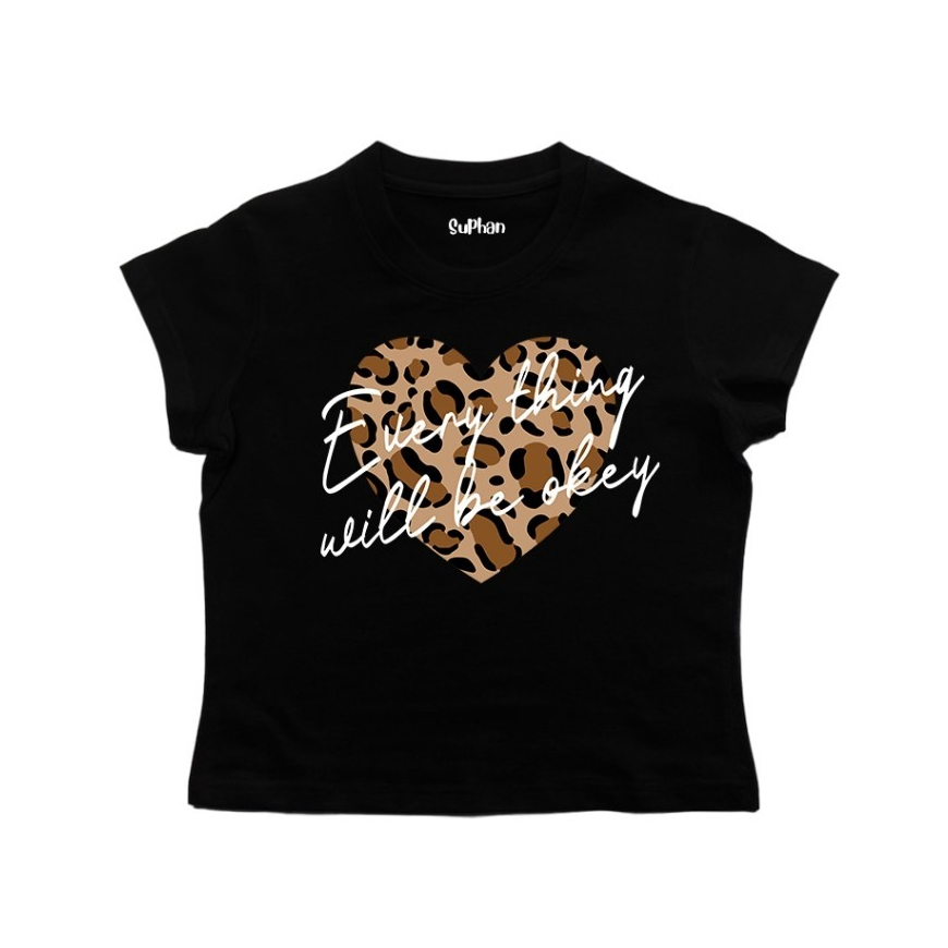 (ของพร้อมส่ง ส่งใน 24 ชั่วโมง) Baby Tee - ปลาทองน่ารักพิมพ์เสื้อยืดแขนสั้นผู้หญิง crop top