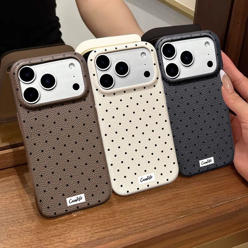 เคสโทรศัพท์ผิวลูกน้ำลายจุด สไตล์มินิมอล เคสไอโฟน17 IPhone 16 15 17 13 12 11 14 Pro Max Air 16 15 14 Plus 11 15 17 13 14