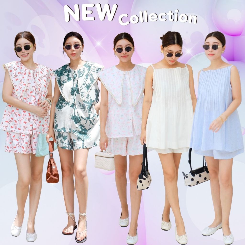 DAISY ชุดเซต 2 ชิ้นเสื้อกล้ามแขนกุดและกางเกงขาสั้นดีไซน์น่ารัก งานแต่งลูกไม้ทรงสวย CARDIGAN_NISTA