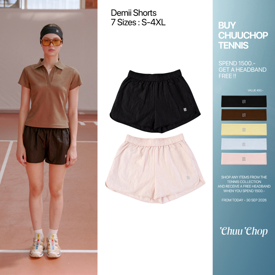 CHUUCHOP | S-4XL | Demii Shorts กางเกงขาสั้นออกกำลังกายผู้หญิง กางเกงวิ่ง เทนนิส กอล์ฟ ฟิตเนส (C8635)