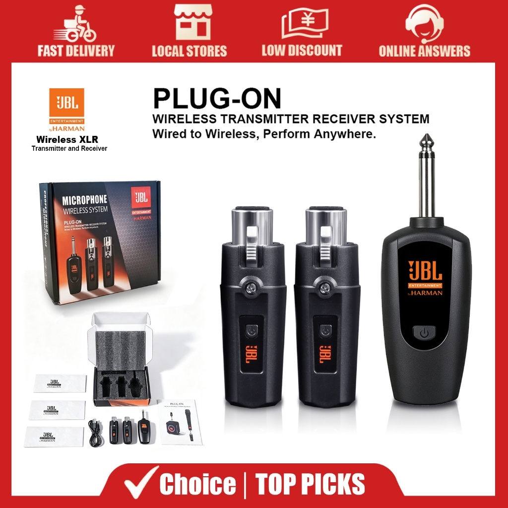 ระบบไมค์ไร้สาย 【JBL】 UHF อินเทอร์เฟซ XLR‑6.35มม. ต่อเข้ากับลำโพงและมิกเซอร์ได้สะดวก