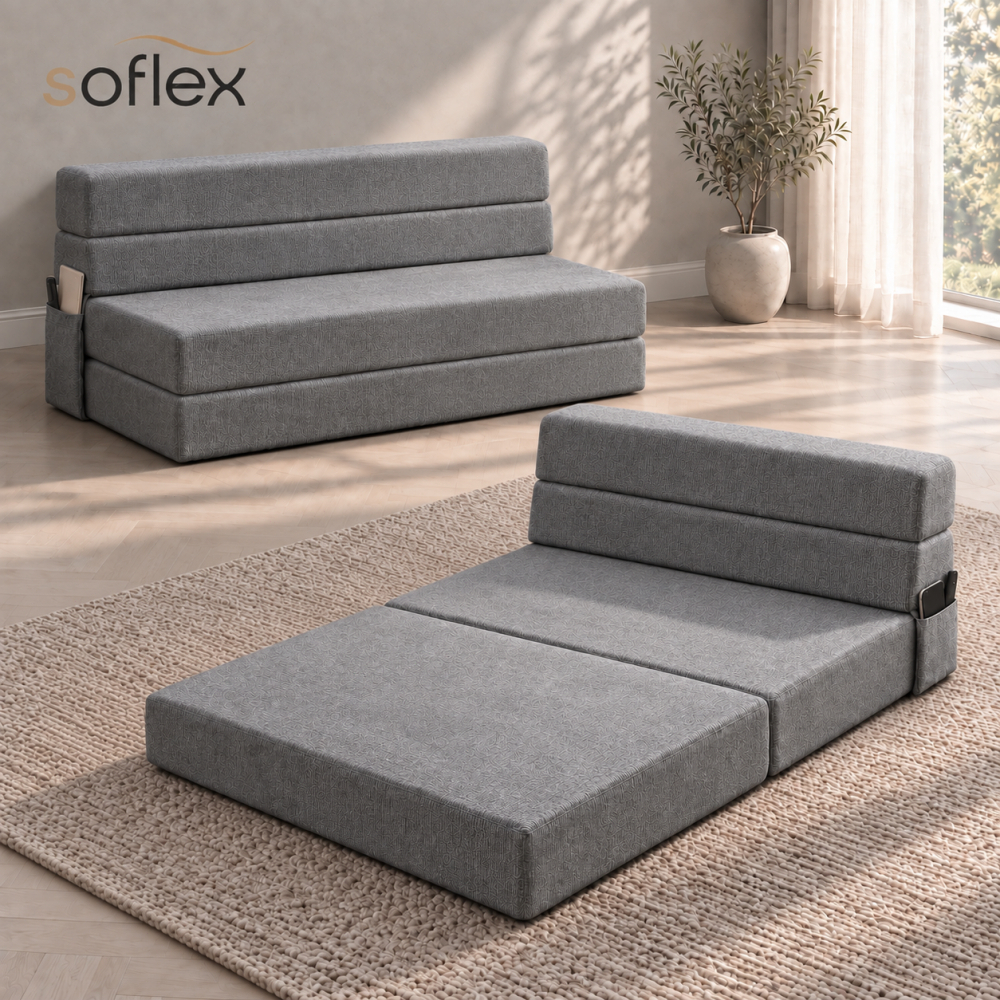 SOFLEX โซฟาเบด โซฟาพับเก็บได้ โซฟาปรับนอน 2 in 1 ขนาด 120/180CM ฟองน้ำ 35D สำหรับคอนโด ห้องเล็ก