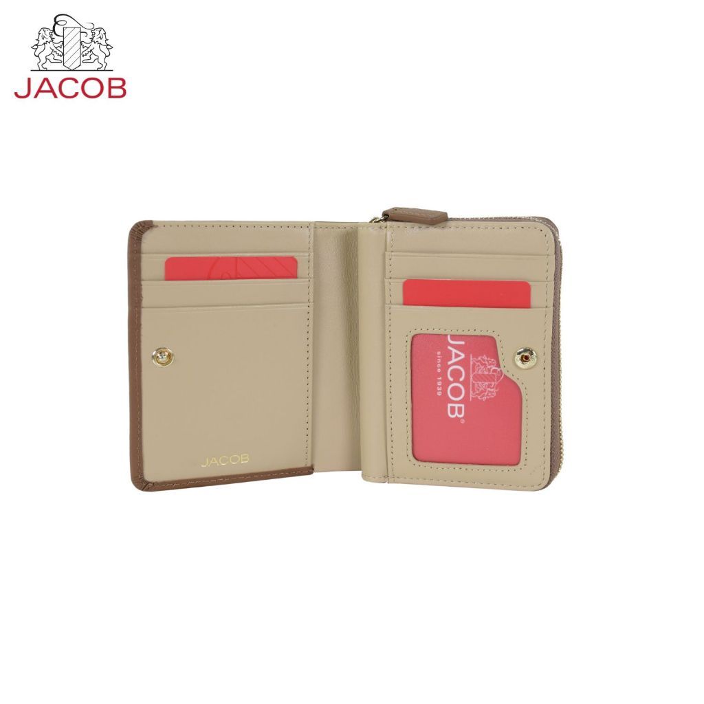 JACOB محفظة نسائية جلد مضفور بسحاب وحزام يد 63055 — صورة 6