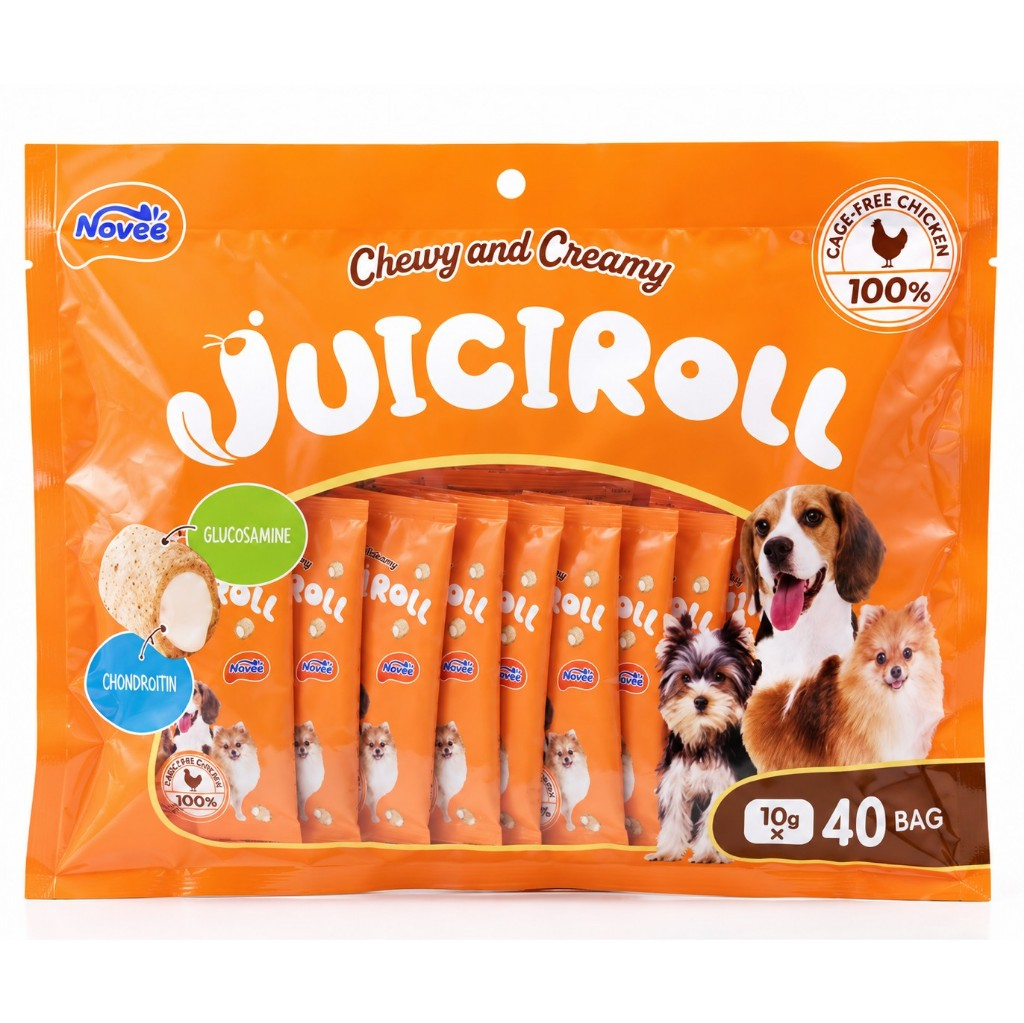 Novee سكاكر كلاب Juiciroll ‏10 غ × 40