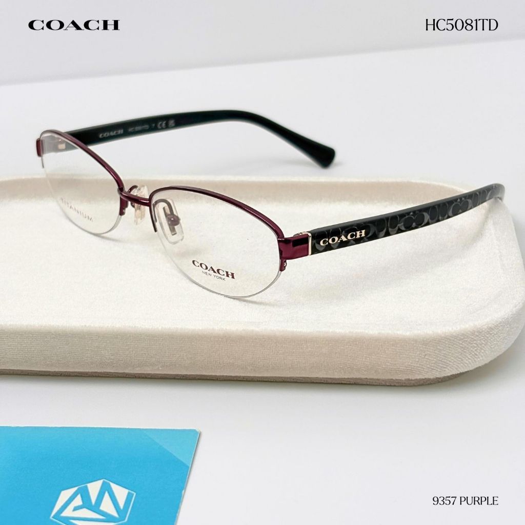COACH إطار نظارة بيضاوي نصف إطار HC5081TD — صورة 8