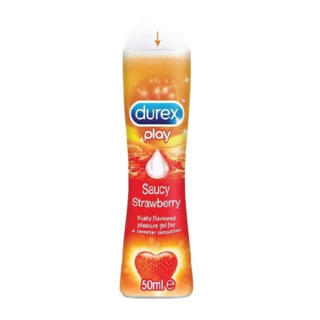 Durex Play Strawberry สูตรฟินนาน ดูเร็กซ์ เพลย์ เจลหล่อลื่นสตรอเบอร์รี่ ไม่ระบุชื่อสินค้าหน้ากล่อง