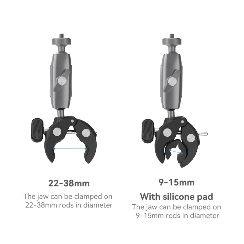 Telesin GoPro , DJI , Insta360 Aluminum Alloy Handlebar Mount ตัวหนีบอะลูมิเนียมยึดแฮนด์มอเตอร์ไซค์ thumbnail 8