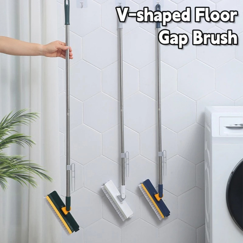 แปรงขัดร่องพื้น 5-in-1 แปรงขัดพื้น แปรงอาบน้ำ ห้องน้ำ แปรงทำความสะอาดผนัง กระเบื้อง ด้ามยาว สำหรับห้องน้ำ ไม่มีมุมอับ แป - รูปที่ 7