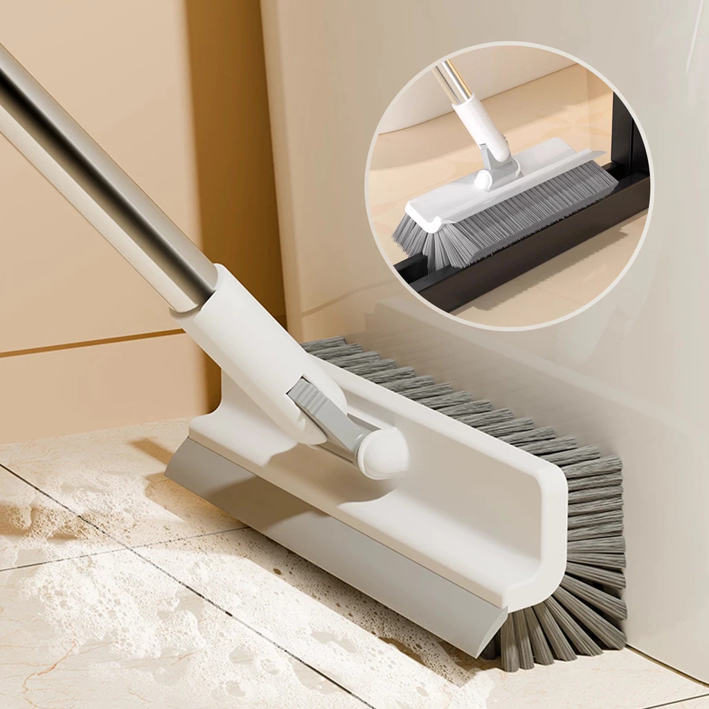 แปรงขัดร่องพื้น 5-in-1 แปรงขัดพื้น แปรงอาบน้ำ ห้องน้ำ แปรงทำความสะอาดผนัง กระเบื้อง ด้ามยาว สำหรับห้องน้ำ ไม่มีมุมอับ แป - รูปที่ 4