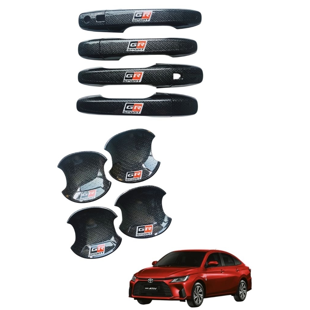 ATIV 2022-2025 เบ้ากันรอย ครอบมือดึง แคฟล่า โลโก้ GR SPORT