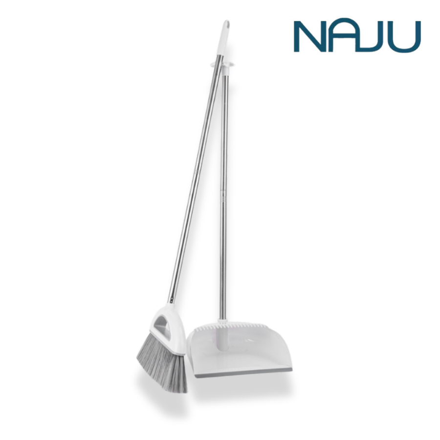 Naju ไม้กวาดพร้อมที่ตักผง ไม้กวาด ที่โกยผง ไม้กวาดพร้อมที่ตักขยะ Broom Dustpan ดีไซน์สวย มินิมอล