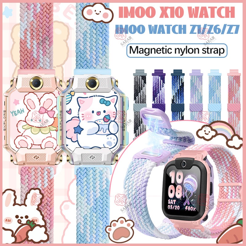 🔥สำหรับ Imoo X10 Watch Phone🔥สายนาฬิกา สำหรับ Imoo Z1 Z6 Z7 สายรัดข้อมือไนล่อนทอแม่เหล็ก Loopback Strap