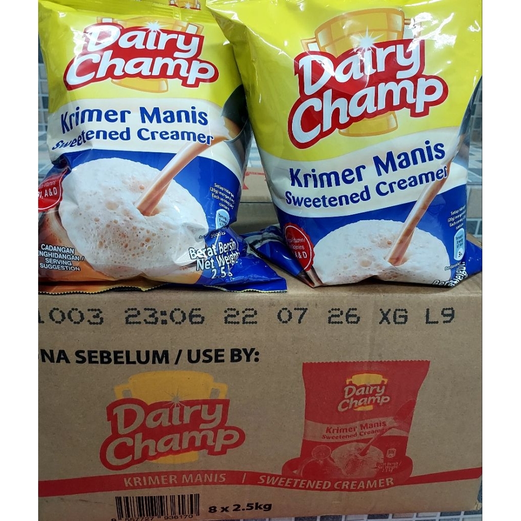 นมข้นหวาน Driry Champ แบบถุงขนาด 2.5 ก.ก สุดคุ้ม.