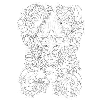 แบบสักเต็มหลังปริ้น ขนาดA4 จำนวน4แผ่น พร้อมกระดาษลอกลาย1แผ่น