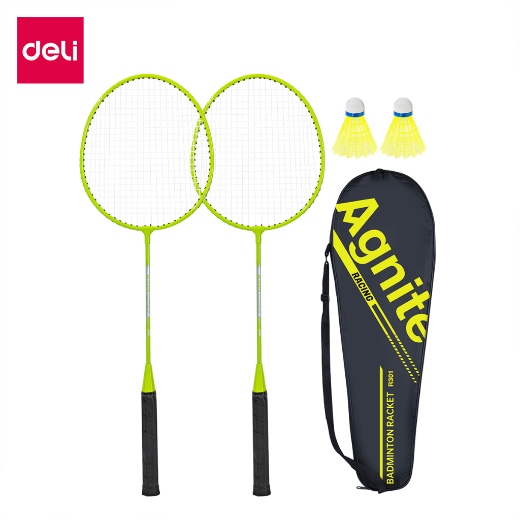 [ของขวัญฟรี] Deli ไม้แบดมินตัน ไม้แบต ด้ามจับกันลื่น น้ำหนักเบา อุปกรณ์กีฬา Badminton racket