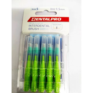 (แบบตรง) Dental pro แปรงซองฟัน (10 ด้าม/pack) มีให้เลือก 5 ขนาด มีปลอกหุ้มแปรงแถมทุกด้าม