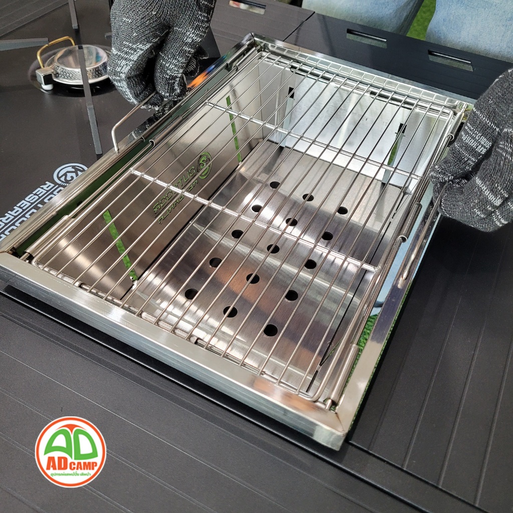 เตาปิ้งย่าง K2 IGT GRILL STOVE  เตาแคมป์ปิ้ง สแตนเลส SUS304  พับเก็บเร็ว ใช้กับโต๊ะ IGT ได้ - รูปที่ 5