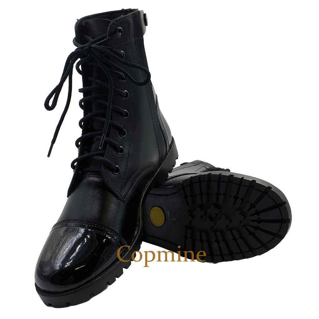 รองเท้าคอมแบทหนังแท้ หัวแก้ว ส้นแก้ว ยี่ห้อ Copmine