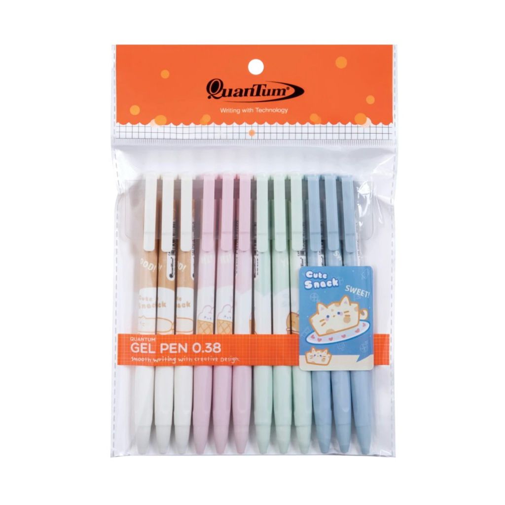 “Quantum” ปากกาเจลแฟนซี Cat Snack (สีน้ำเงิน) GP01 (0.38 mm.)(แพ็ค12ด้าม)