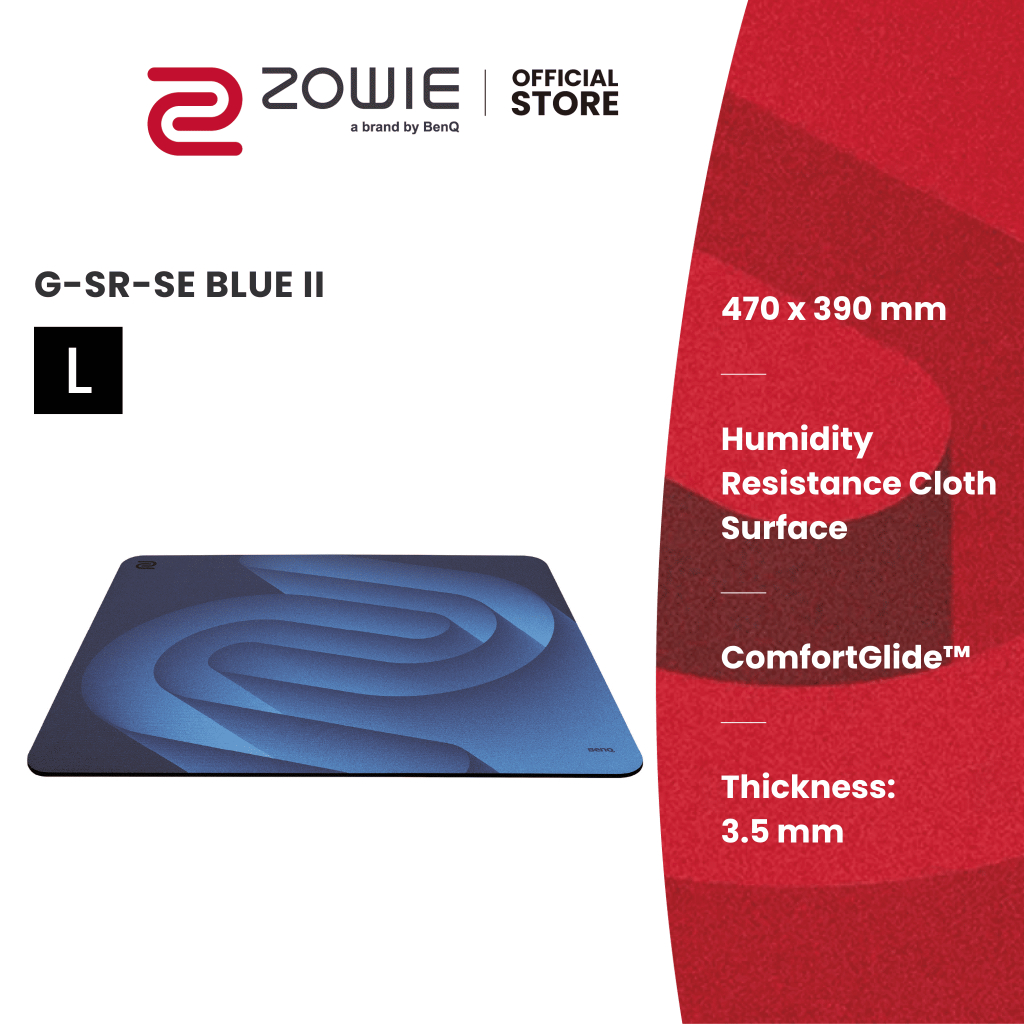 ZOWIE G-SR-SE BLUE II Gaming Mouse Pad แผ่นรองเมาส์พิมพ์ลาย ขนาด L/ใหญ่ (แผ่นรองเมาส์เกมมิ่ง)