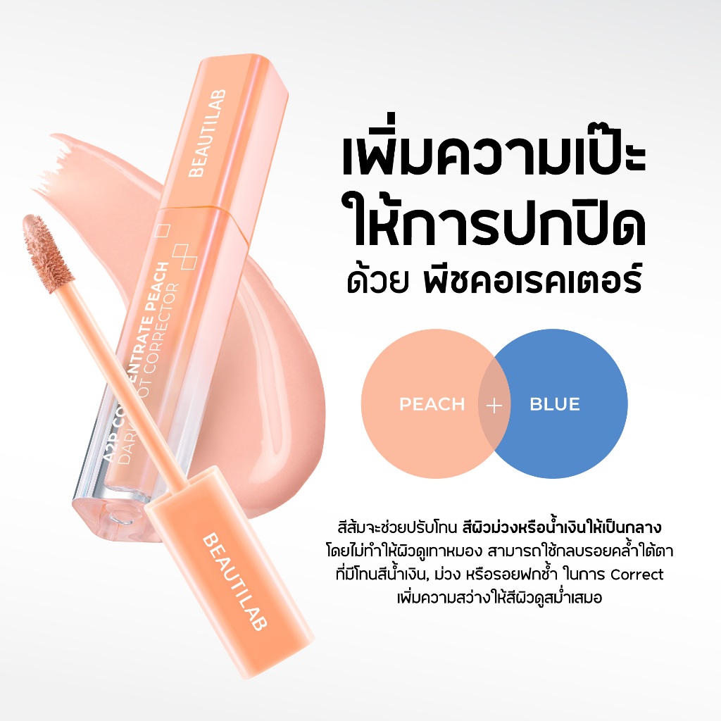 [10.10 ลดใหญ่] BEAUTILAB A2P Retouch Brightening Concealer&Peach Corrector คอนซีลเลอร์,คอเรคเตอร์สีพีช ปกปิดใต้ตาคล้ำ - ภาพย่อย 5