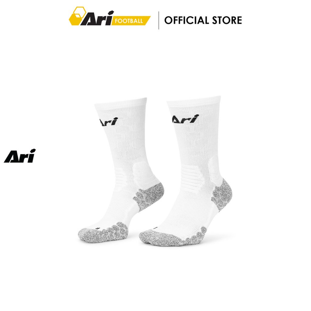 ARI ELITE FOOTBALL CREW SOCKS - WHITE (AHW1279-02) ถุงเท้าครึ่งแข้ง อาริ ELITE FOOTBALL สีขาว