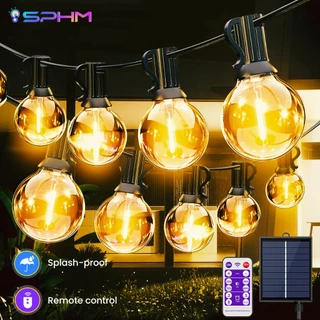 ไฟปิงปอง G40 ไฟโซล่าเซลล์ ขั้วE12 Solar 50LED IP65 ไฟกลางแจ้งกันน้ำ ไฟแต่งสวน คริสต์มาสไฟตกแต่งสวน