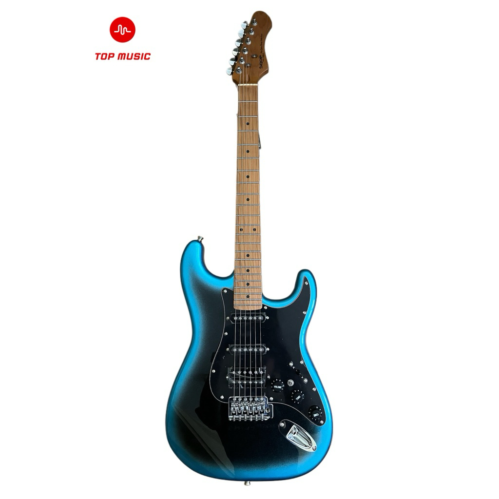 กีต้าร์ไฟฟ้า Sqoe Stratocaster Metalic SSH Roasted Maple คอเมเปิ้ลเผา พร้อมกระเป๋า และ ของแถมหลายราย