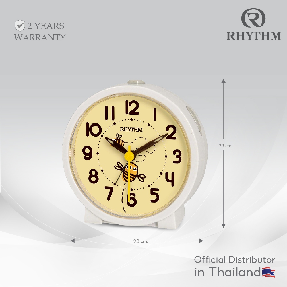 นาฬิกาปลุก RHYTHM Alarm clock นาฬิกาตั้งโต๊ะ นาฬิกาคุณหนู นาฬิกาลูกน้อย ฐานกว้าง 9.3 ซม-CRE306NR72