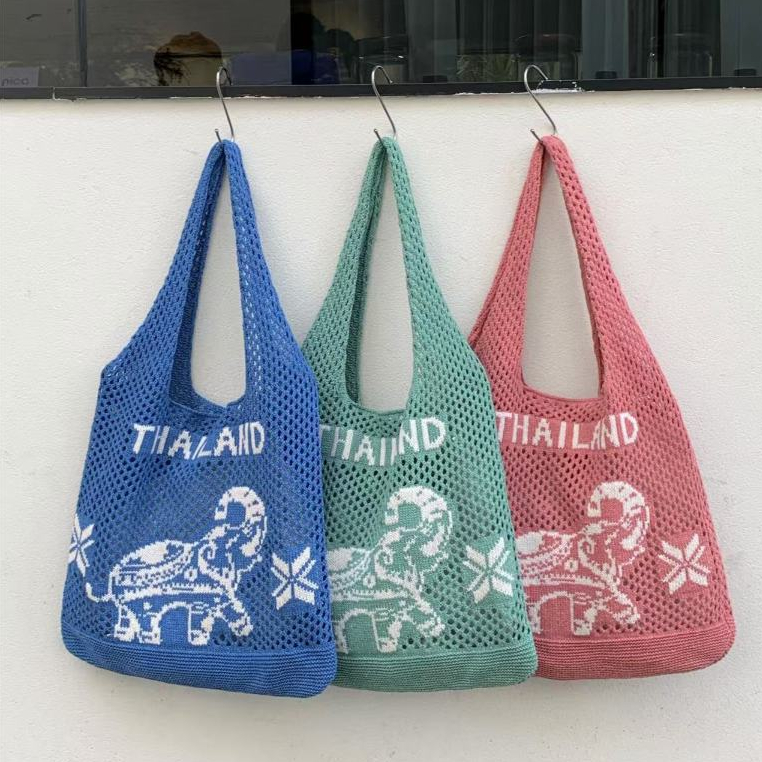 B171)กระเป๋าสานช้าง ของใหม่กระเป๋าสะพาย สีโดปามีน เหมาะแก่การถ่ายรูป (จัดส่งจากกรุงเทพ) - รูปที่ 6