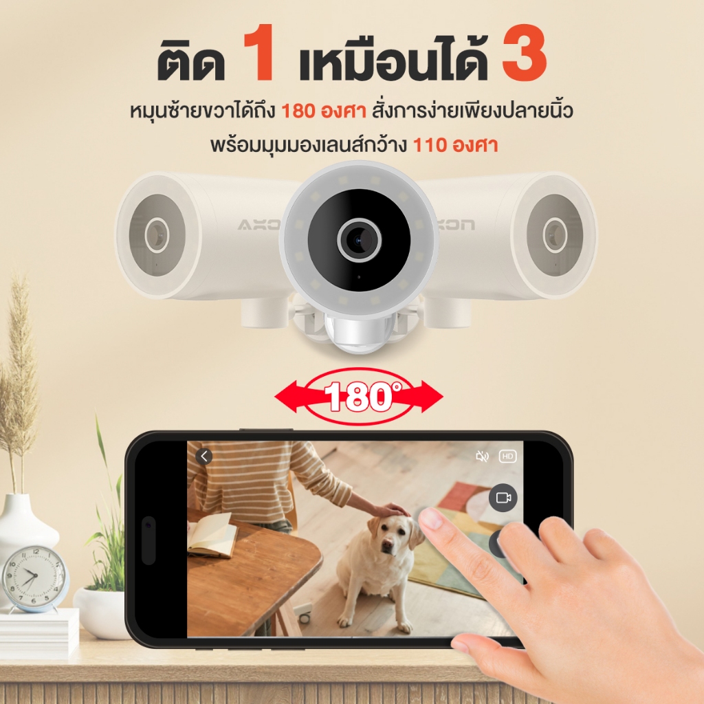 [กลางคืนสว่างที่สุด] Axon Aero S2 กล้องวงจรปิด 2K กลางคืนภาพสี WIFI กันน้ำ หมุนได้ 180 องศา ประกัน 2 ปี - รูปที่ 6
