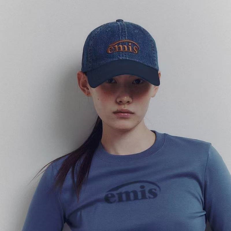 หมวก EMIS ของแท้ ลายตัวอักษร หมวกเบสบอลสไตล์เกาหลี หมวกกันแดด Unisex ใส่ไปเที่ยว พร้อมส่ง - รูปที่ 3