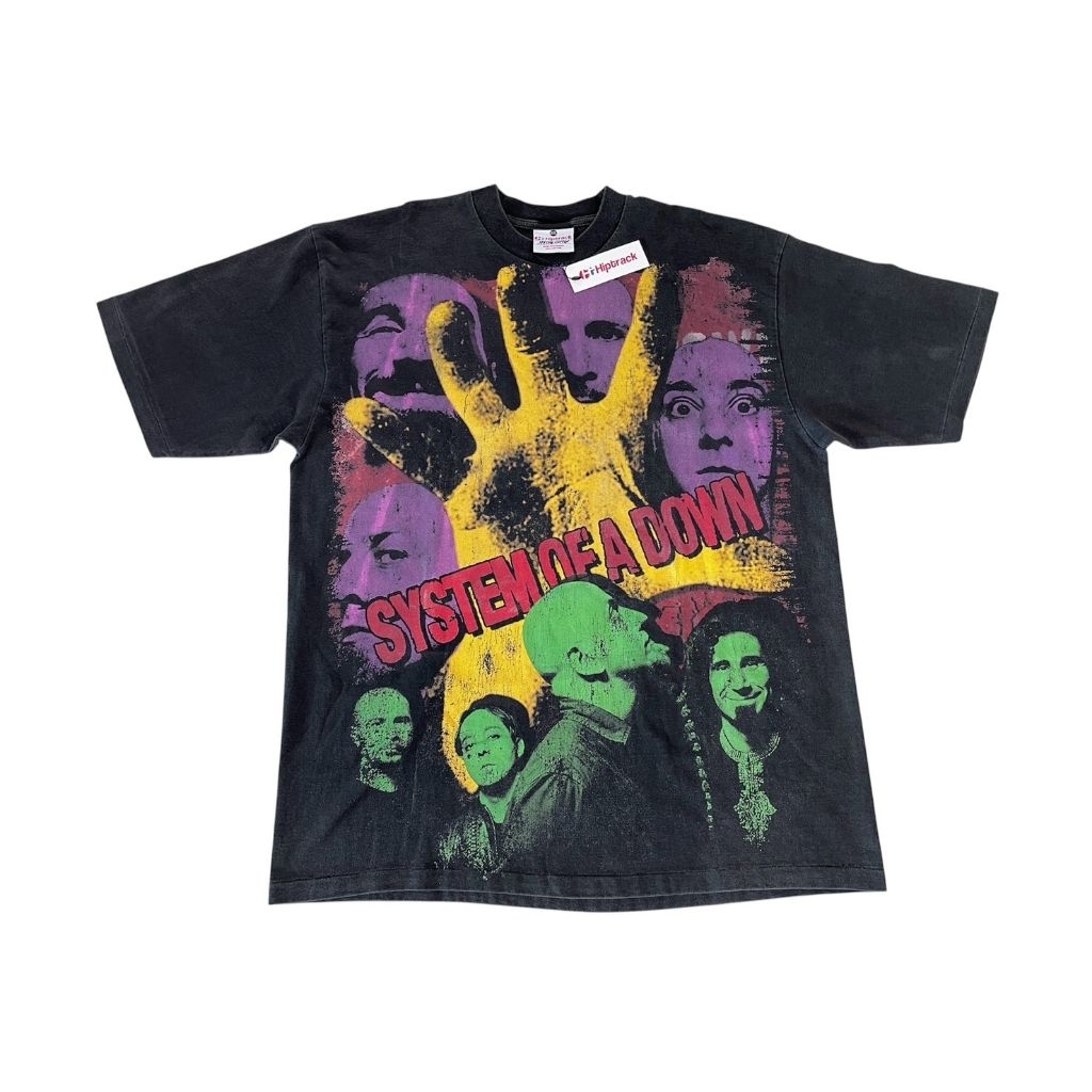เสื้อ SYSTEM​ OF​ A​ DOWN​ ซิสเตมออฟอะดาวน์ OVP​ ป้าย Hiptrack Black #เสื้อวินเทจ#เสื้อยืด 90s#Vinta