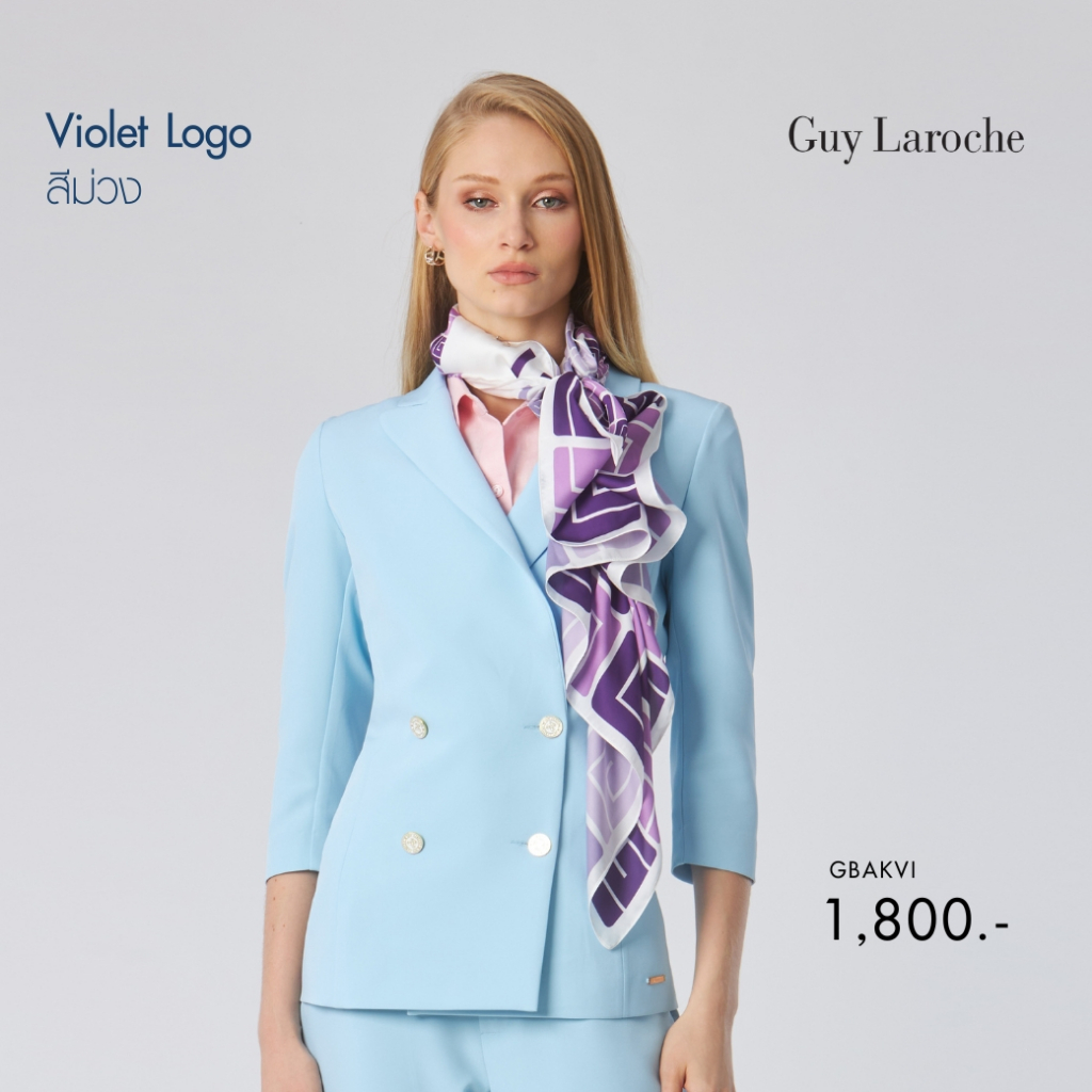Guy Laroche وشاح مربع 100×100 سم — بنفسجي — صورة 5