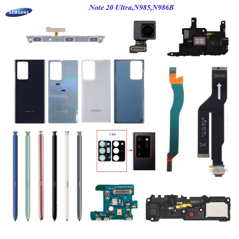 อะไหล่มือถือ Samsung Note 20 Ultra,N985,N986B/สายแพร/ลำโพงหูฟัง/กระดิ่ง/กระจกเลนส์/กล้องหน้า/ฝาหลัง