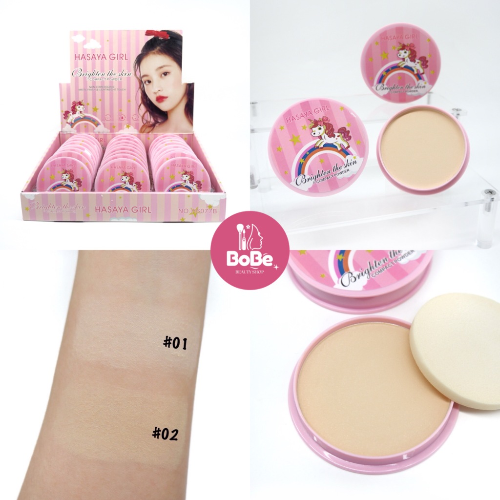 {24ตลับ} Hasaya Girl Brighten Compact Powder แป้งผสมชิมเมอร์ เรียบเนียน ผิวหน้าสว่างใส no.H6077