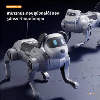 DIYของเล่นประกอบหุ่นยนต์สุนัขอัจฉริยะสำหรับเด็ก หุ่นยนต์สี่ขาไบโอนิคไฟฟ้า ของขวัญสัตว์เลี้ยงกลไกพิเศษสำหรับเด็ก