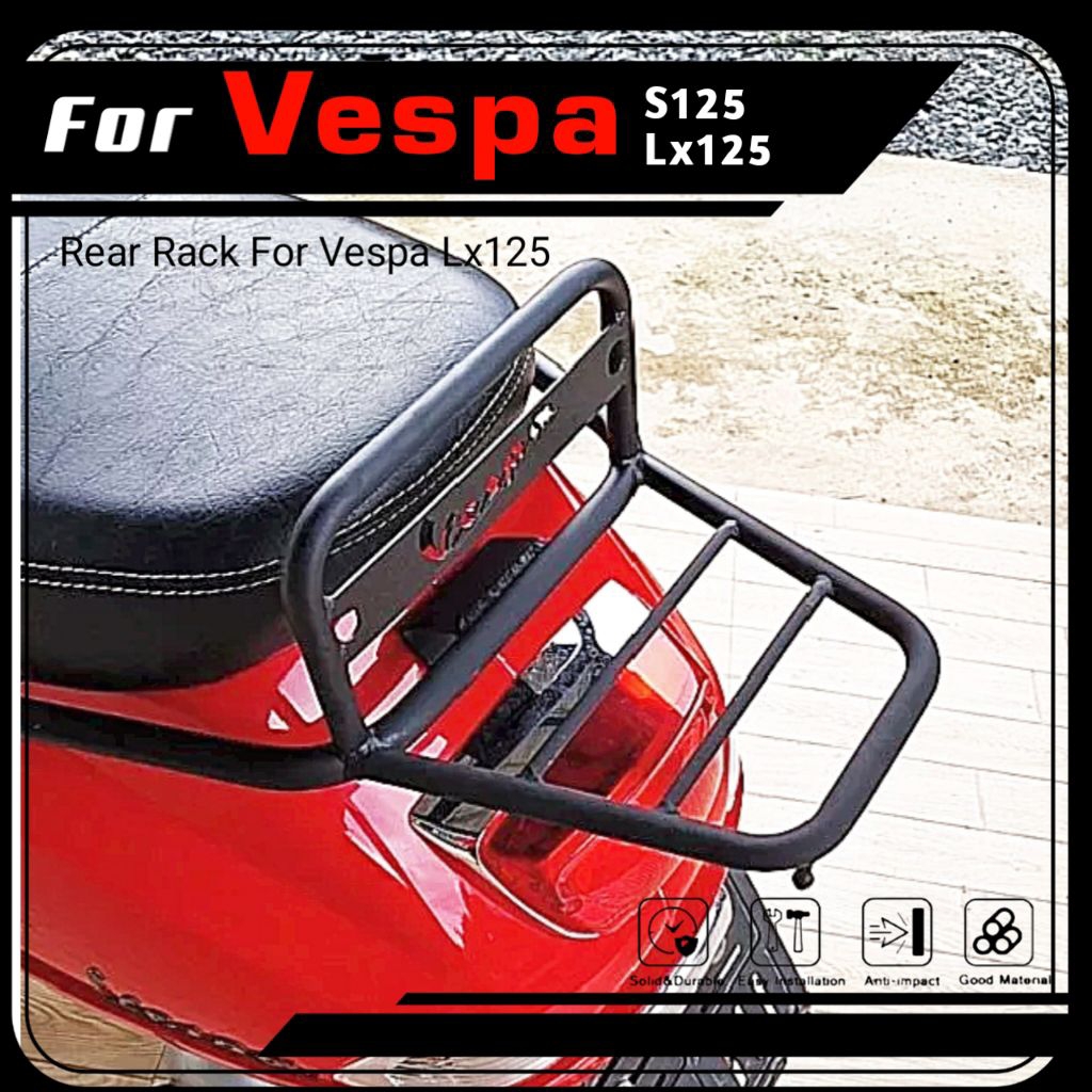 แร็คท้ายVespa Lx125,S125 ตะแกรงท้ายVespa Lx125