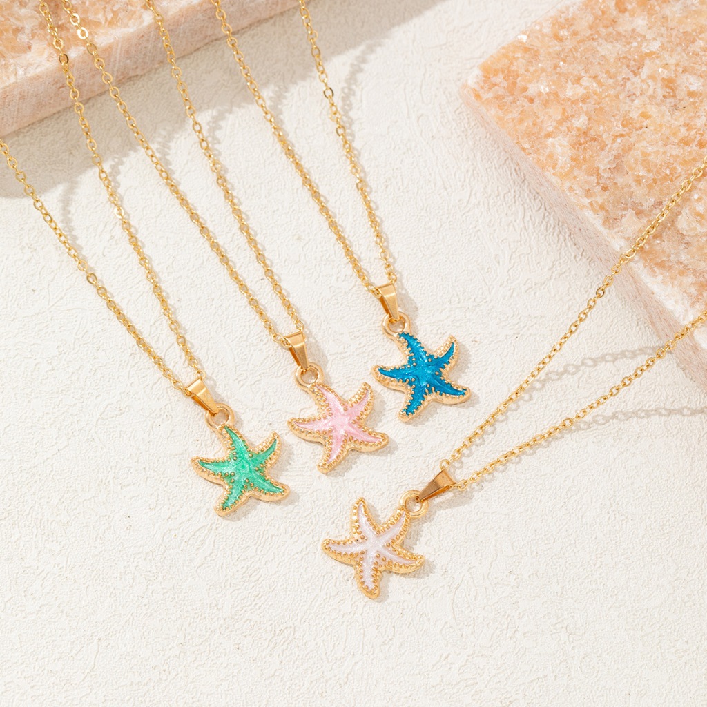 necklace สร้อยคอพร้อมจี้ เครื่องประดับแฟชั่นผู้หญิง สร้อยคอปลาดาว สไตล์เกาหลี COD